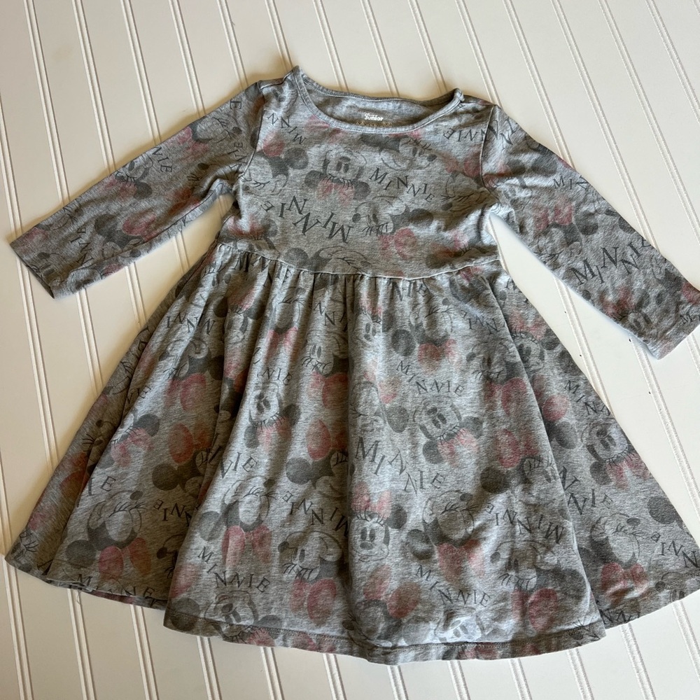 Disney Junior | Minnie Long Sleeve Dress | Toddler girl’s 5T | Light Gray
